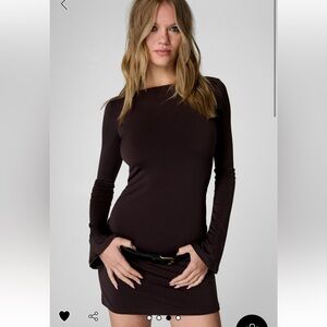 Backless long sleeve mini dress Nasty Gal